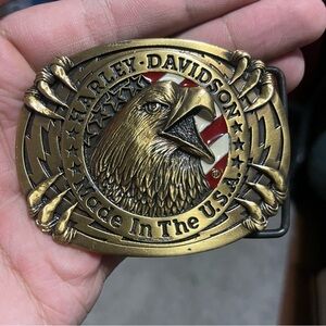 Vintage Harley Davidson Made In The USA Bald Eagle Belt Buckle